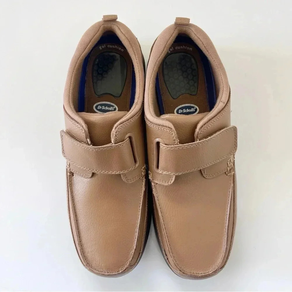 Dr Scholl's Comfort Walking Shoe EZ Strap Double Air-Pillo Insole Tan Mens 10.5D